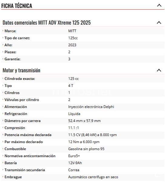 MITT ADV 125 2300 € 2024 Valencia - 1